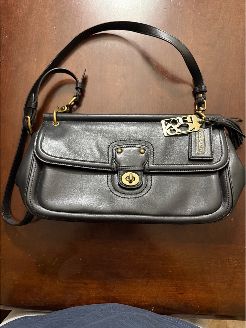 Coach Legacy Leather City Willis Crossbody Bag 22062 Stripe Lining Care Card